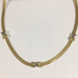 14k Yellow Gold Mesh Design Women's Necklace